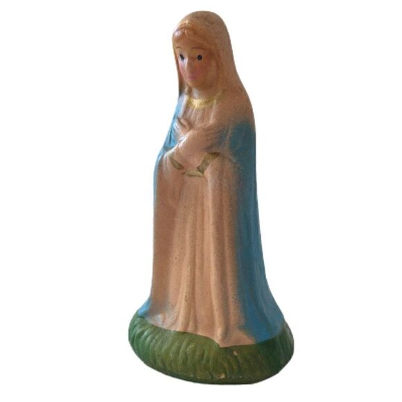 Vintage Ceramic Mary Nativity Replacement Figure Figurine Christmas Pottery - Picture 3 of 16